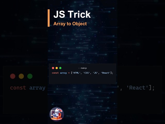 JS Array to Object | JavaScript Tips and Tricks #shorts #coding #webdevelopment