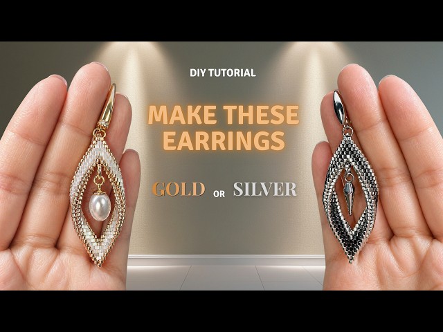 Marquise (Leaf) Beaded Earrings Tutorial | Easy DIY Peyote Stitch