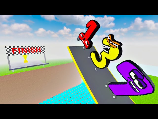 Number Lore Cars Jump Over Mines in Thrilling Teardown Challenge