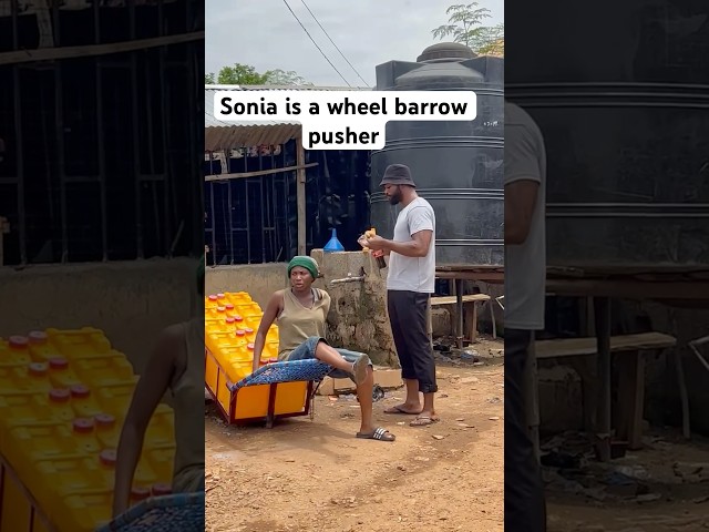 Sonia and 042 seen on the street of Abuja fetching water with a wheelbarrow #love #movie #nollywood