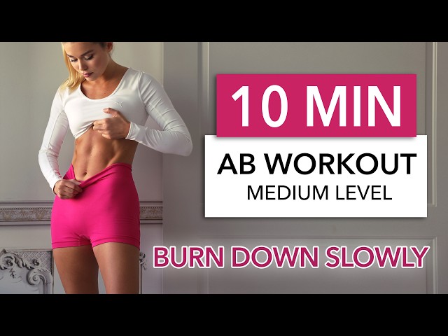 10 MIN BURN DOWN SLOWLY - Ab Workout, Medium I with pelvic floor + deep core activation