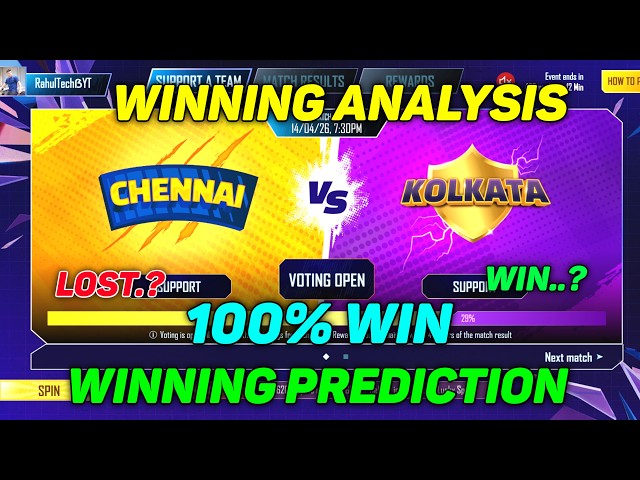 CSK VS KKR Winning Prediction🚀💯Bgmi Cricket League Prediction | Today Bgmi Cricket League Prediction