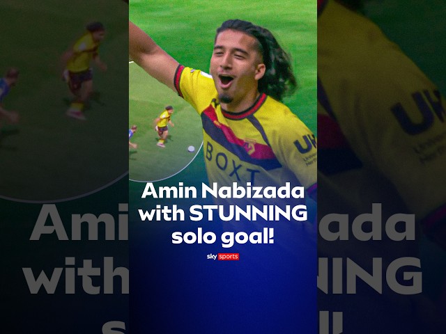 Amin Nabizada with a stunning solo goal for Watford, picking the ball up deep inside his own half 👏