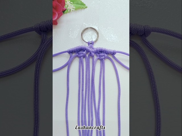 DIY Heart Keychain 😍💜  #shorts #youtubeshorts #ytshorts #diy #macrame #reels