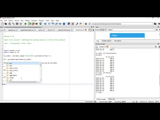 Handling Missing values in Time Series Analysis | Interpolate