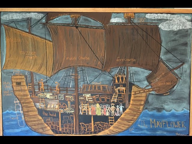 Chalk Drawing | The Mayflower | Colonial Times