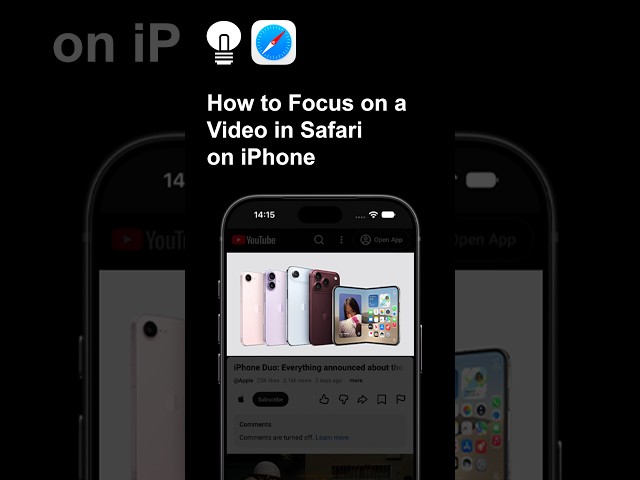 How to Focus on a YouTube Video in Safari on iPhone #tutorial #iphone