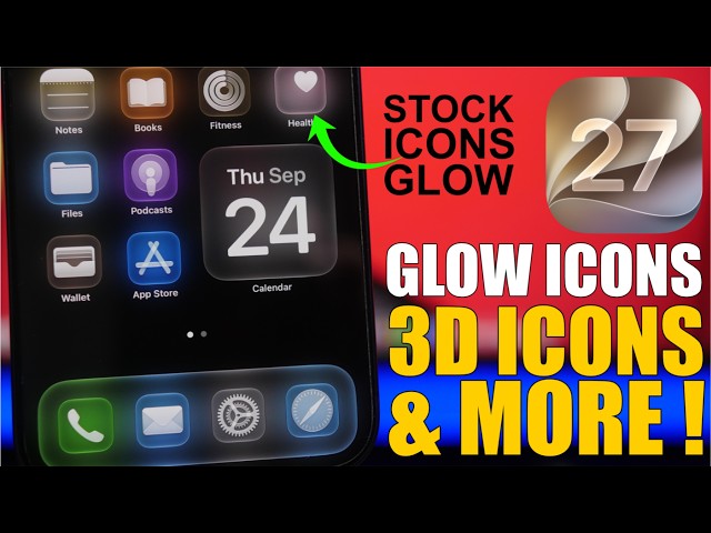iOS 27 Home Screen Setup - GLOWING Icons, 3D Icons, XL Widgets & More !