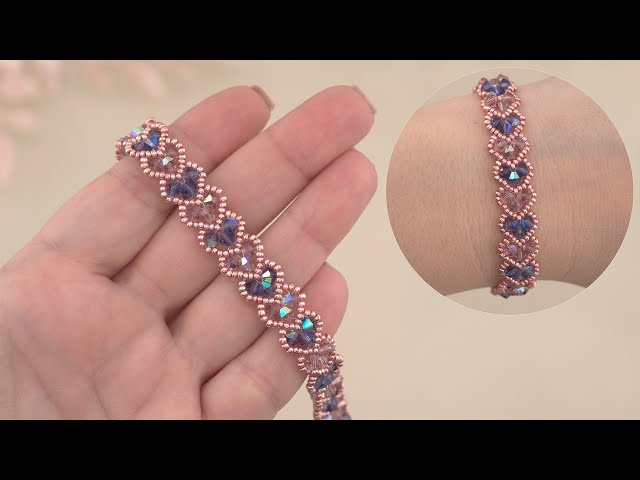 DIY Beaded Heart Bracelet Tutorial: Easy & Gorgeous Handmade Hearts Jewelry #DIY #Beading #BeadLot