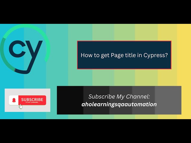 Ho to get the Page Title in Cypress?