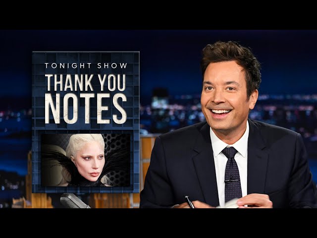 Thank You Notes: Lady Gaga, Chicago Bears Logo | The Tonight Show Starring Jimmy Fallon