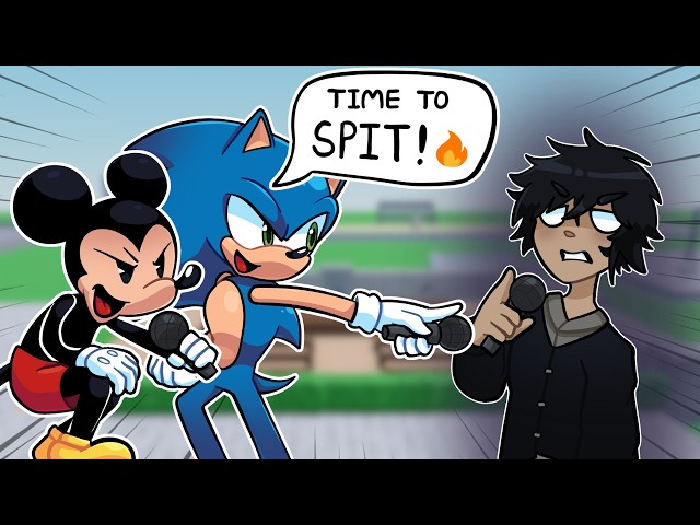 SONIC and MICKEY RAP BATTLE on ROBLOX VOICE CHAT