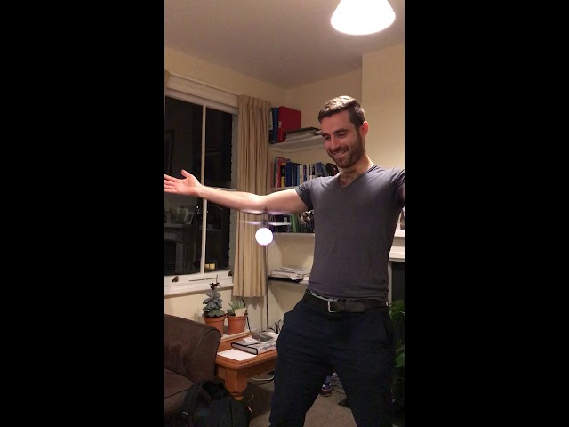 Joachim Dias with his Secret Santa flying device