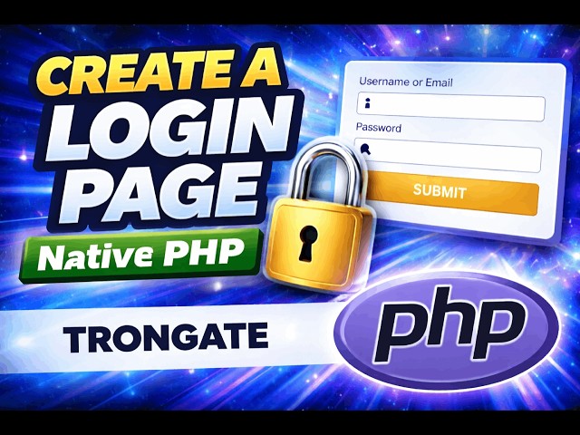 Create a Login Page with Trongate v2 | Native PHP tutorial