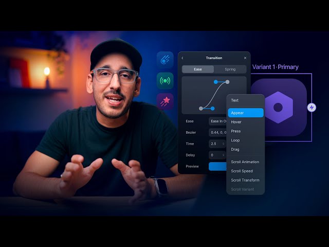 Adding animated effects at the component level in Framer (Animation Lesson 12)