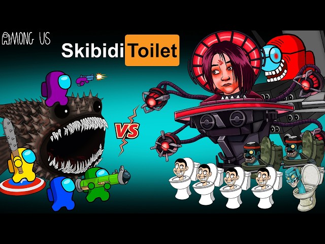 SKIBIDI TOILET | 어몽어스 Mini Crewmate VS Monster Fish & all Skibidi Toilet | ANIMATION