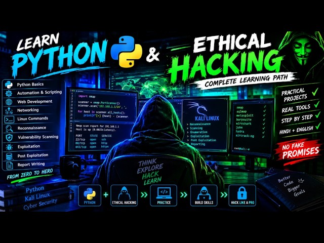 🔥 LIVE ETHICAL HACKING + PYTHON | Python & Cyber Security LIVE | Kali Linux | Beginner to Advanced