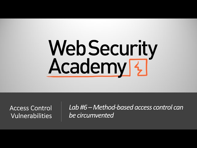 Broken Access Control - Lab #6 Method-based access control can be circumvented | Long Version
