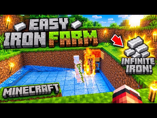 New EASIEST IRON Farm Minecraft Bedrock (Mobile Version) Survival Series 7