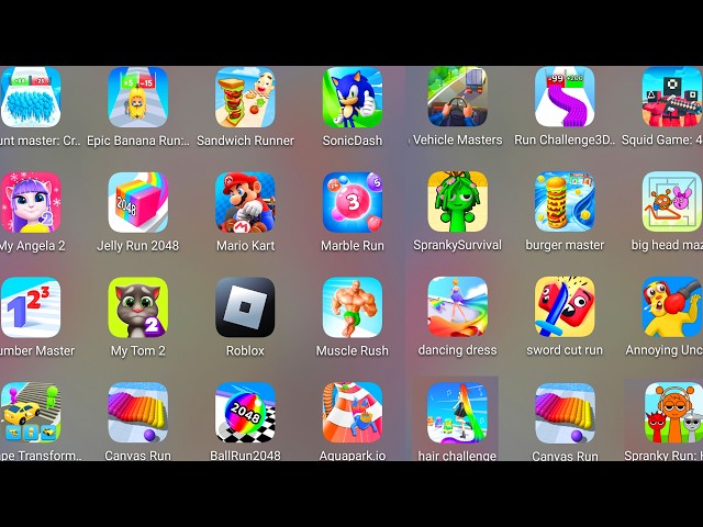 Sandwich Runner,Jelly Run 2048,Spranky Run,Dancing Dress,Perfect Slices,Burger Master,Marble Run....
