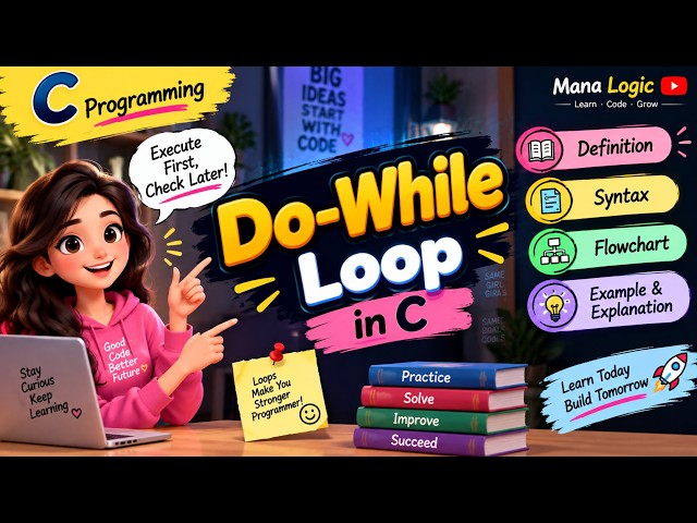 Do-While Loop in C 🔄 | Definition, Syntax, Flowchart & Example | C Programming for Beginners