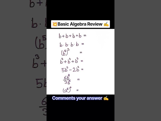 📚Easy Algebra Review, Teacher never showed in school✍️📝. #maths #study #algebra #students #ytshorts