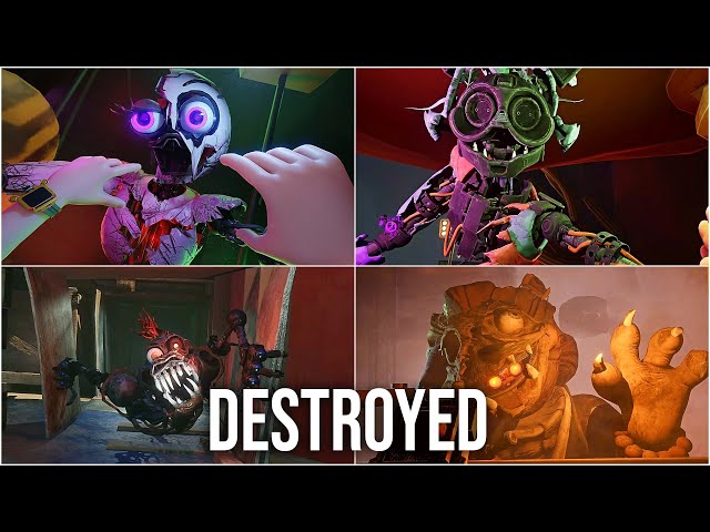 Every ANIMATRONIC that were DESTROYED by Cassie - FNAF Security Breach Ruin DLC (4K60fps)