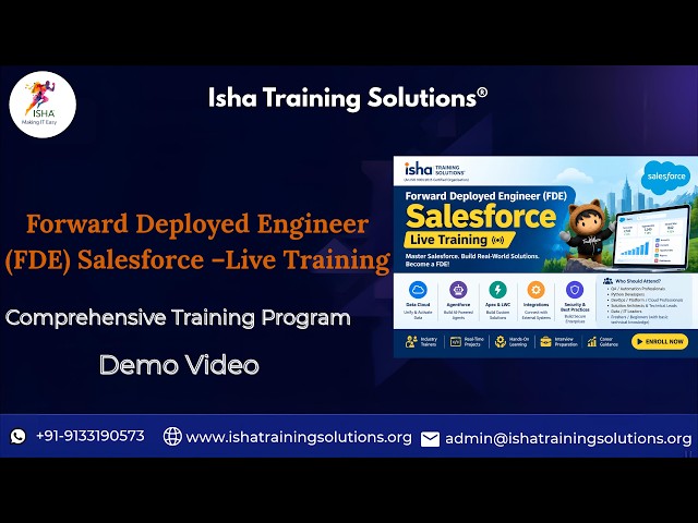 FDE Salesforce Demo Video 28th September 2026 .Call/ WhatsApp on +91-9133190573 to Enroll