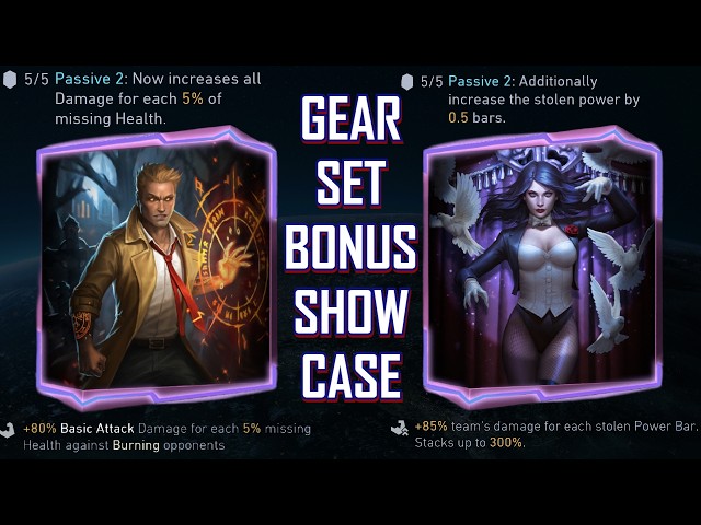 Constantine's & Zatanna's 5/5 Gear Set Bonuses Showcase | INJ2Mobile