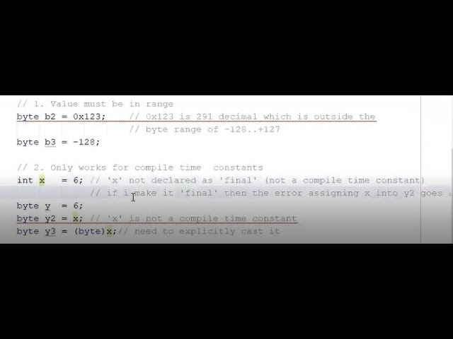Java 8 OCA (1Z0-808) - Java Data Types (Enthuware sample questions)