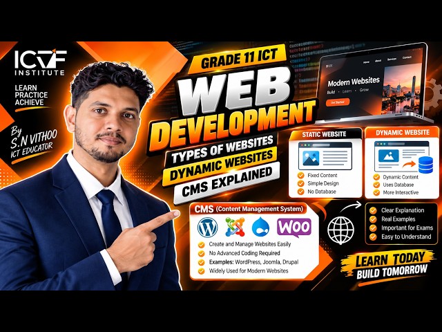 Web Development: Types of Websites, Dynamic Websites & CMS Explained | Grade 11 ICT | sn vithoo