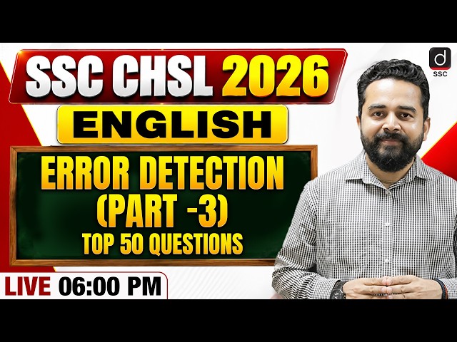 SSC CHSL 2026 | Error Detection -3 in English Grammar | SSC CHSL English Classes 2026 | Sandeep Sir