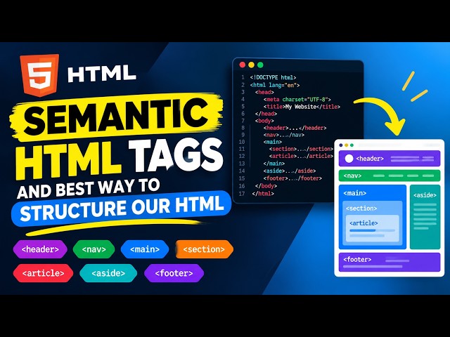 12 - Semantic HTML tags and best way to structure our html