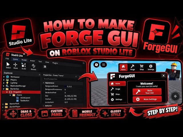 🔥 HOW TO MAKE A FORGE GUI V2 ON ROBLOX STUDIO LITE! 