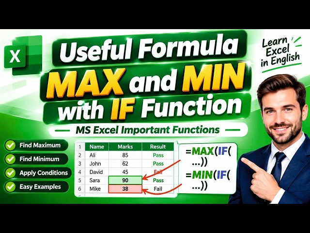 MAX and MIN with IF Function in Excel | Useful Excel Formula | Learn Excel in English