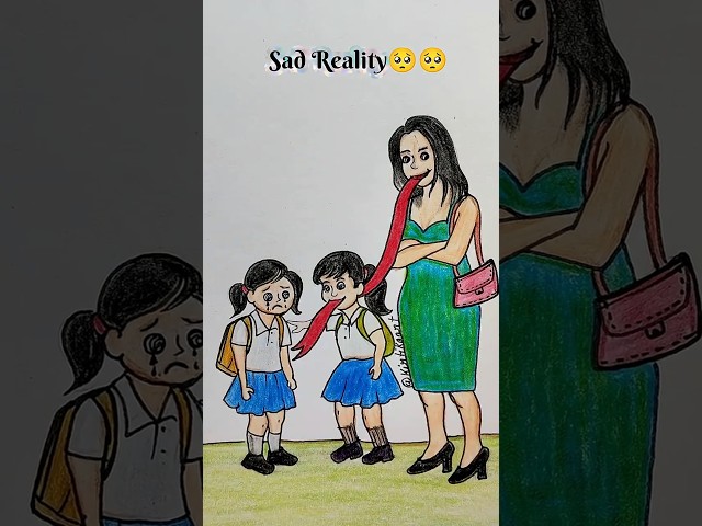Sad Reality 🥺#todayreality #drawing #art #shorts #emtionalstory