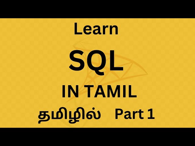 SQL tutorial in Tamil,Learn SQL With MS SQL, SQL Introduction Video, #sqlserver #sqlintamil