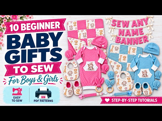 10 EASY Baby Gifts to Sew for Boys OR Girls | Beginner Tutorials + Printable PDF Sewing Patterns!