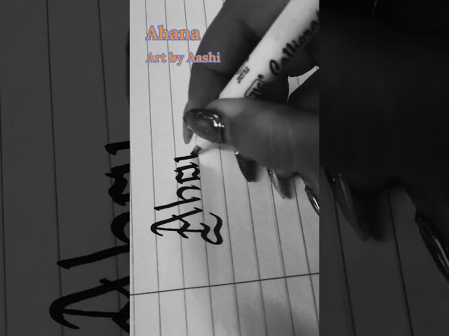 Calligraphy names of subscribers 🧿❤️#Calligraphy #shorts #calligraphyart #lettering #name #ahana