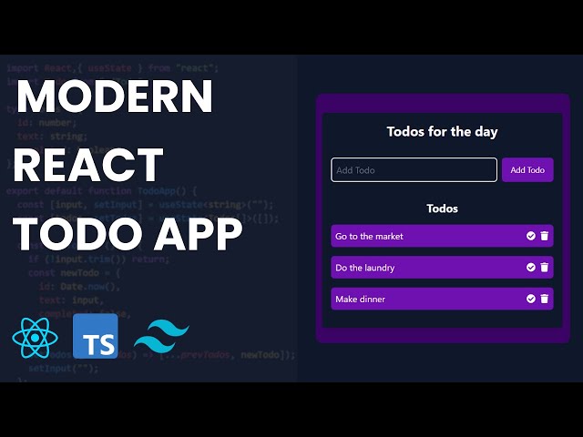 React Todo List App Tutorial with TypeScript & Tailwind CSS | Beginner React.js Project