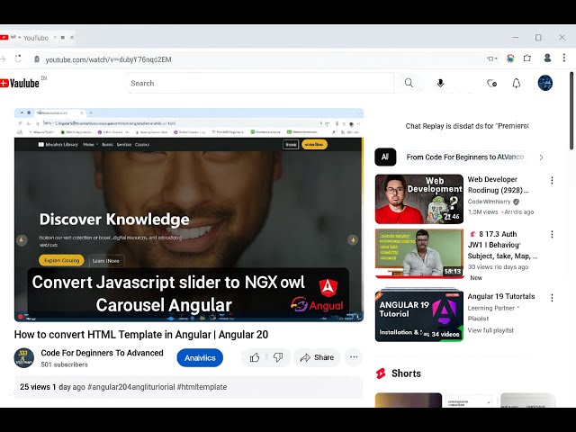 How to convert a JavaScript slider to Angular | Ngx Owl Carousel Implementation | Angular 20