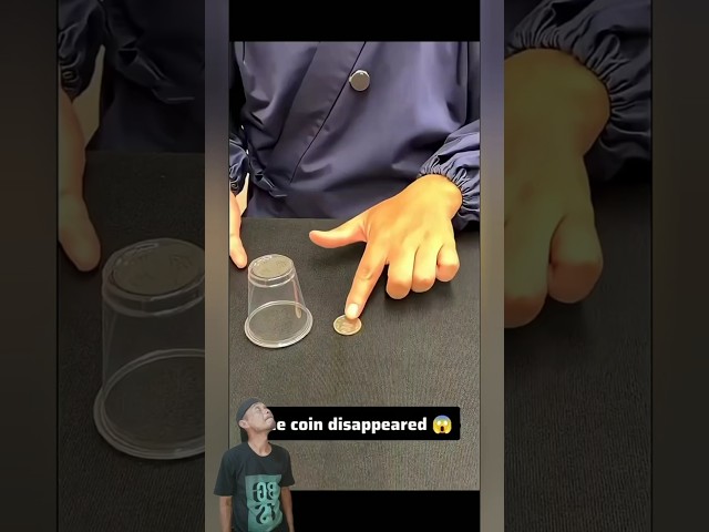 magic trick disappearing coin using only a glass #shorts #magic #tutorial #trending #funny #viral