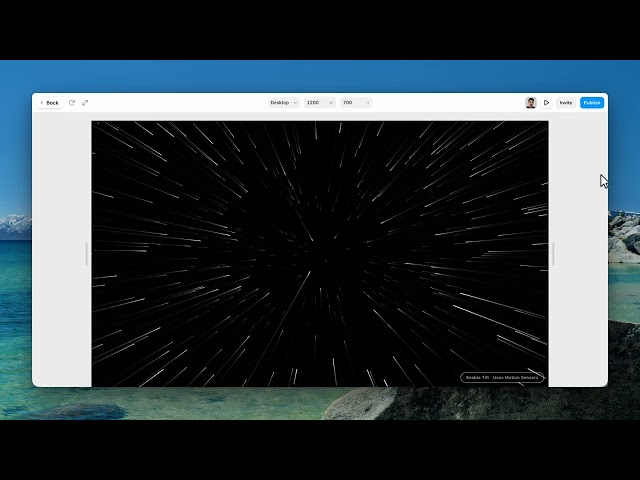 Flying Through Stars Background for Framer
