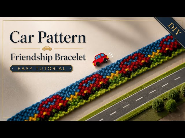 DIY Car Pattern Friendship Bracelet 🚗 | How to Make a Car Friendship Bracelet (Step-by-Step)