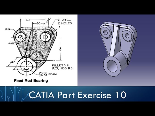 CATIA Part Design Exercise 10 - Feed Rod Bearing