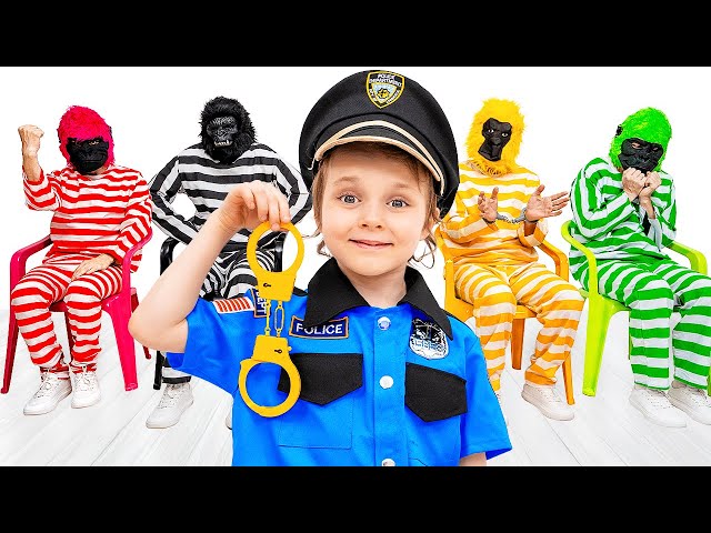 Dasha Police Adventures with Five Monkeys