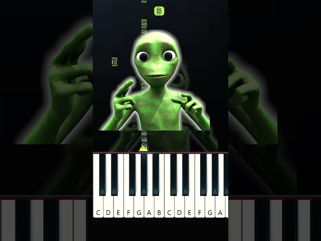 Y Que Fue - Lamine Yamal Dance - Dancing Green Alien (EASY Piano Tutorial)