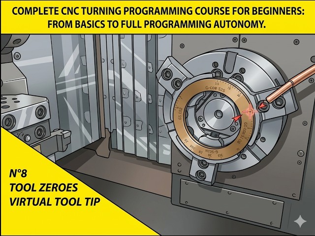 No 8 CompleteCNC lathe programming tutorial for beginners!TOOL ZEROES and VIRTUAL TOOL POINT #fanuc