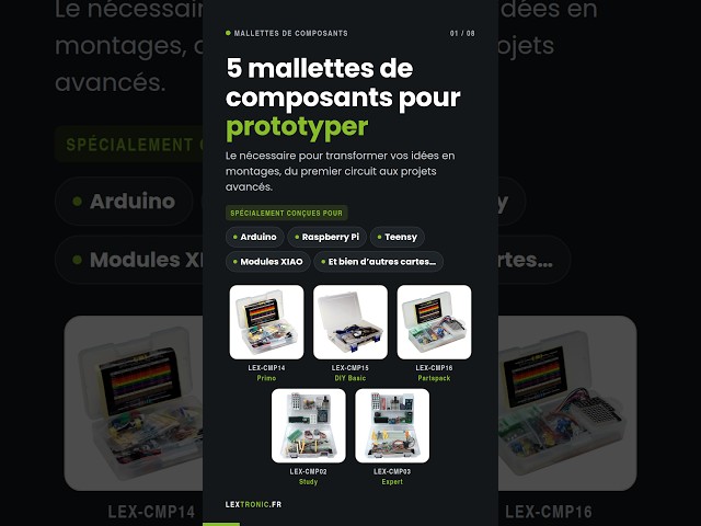 5 Component Kits for Prototyping on Arduino, Raspberry Pi, Teensy, XIAO...