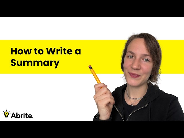How to Write a Summary